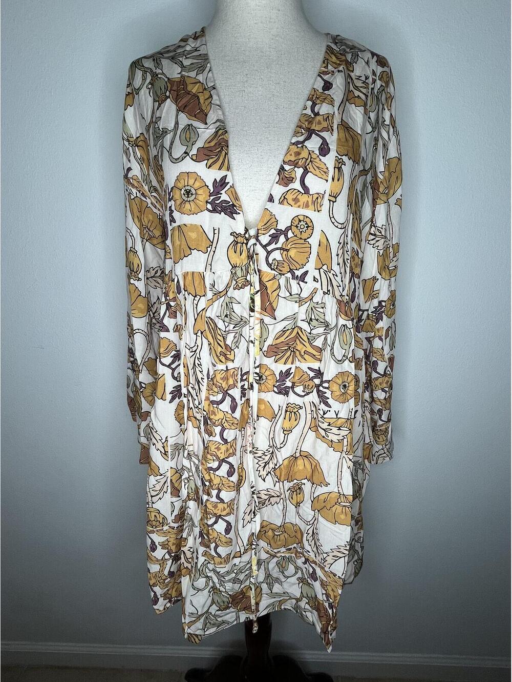 NWOT Maaji Women's White/Orange Floral Dress Size Medium